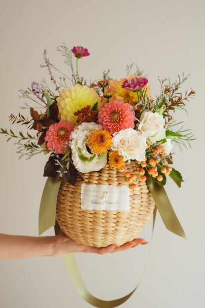 ◆10/4-11/30お届け限定◆Flower BAG No.2／フラワーバッグアレンジ　オータムグロウ／生花