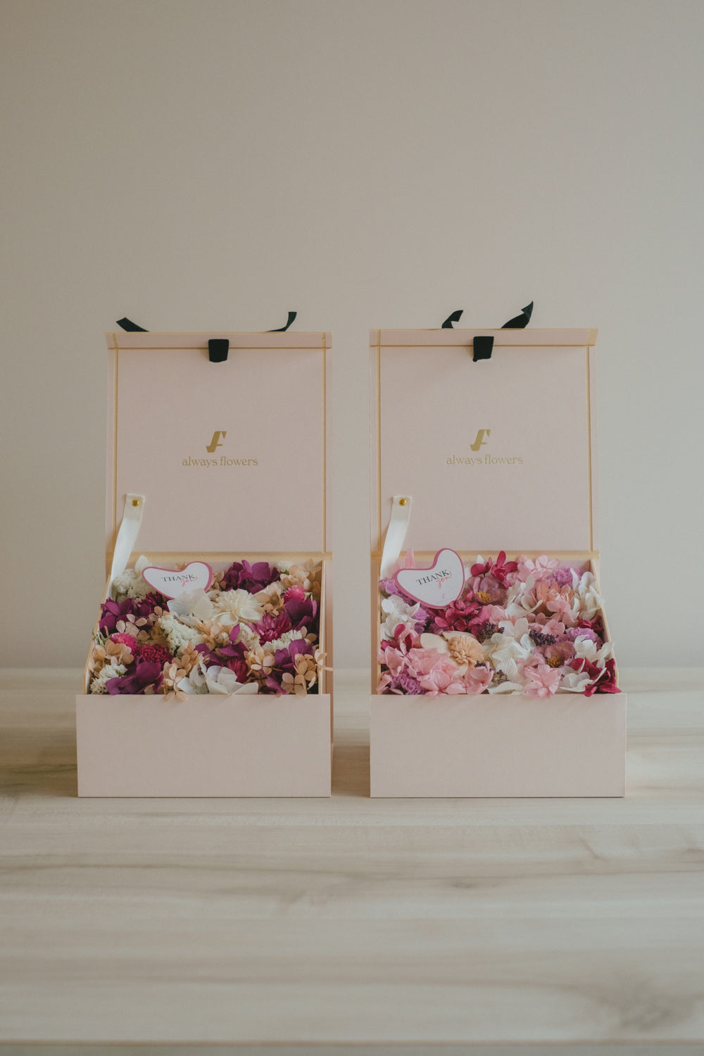 ◆数量限定◆Surprise Flower Box ／サプライズフラワーボックス　ラブシャンパン／ドライ・プリザーブドフラワー