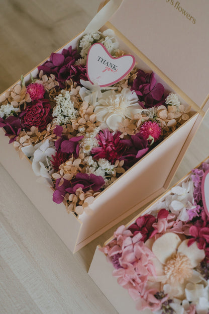 ◆母の日限定◆Surprise Flower Box ／サプライズフラワーボックス　ラブシャンパン／ドライ・プリザーブドフラワー
