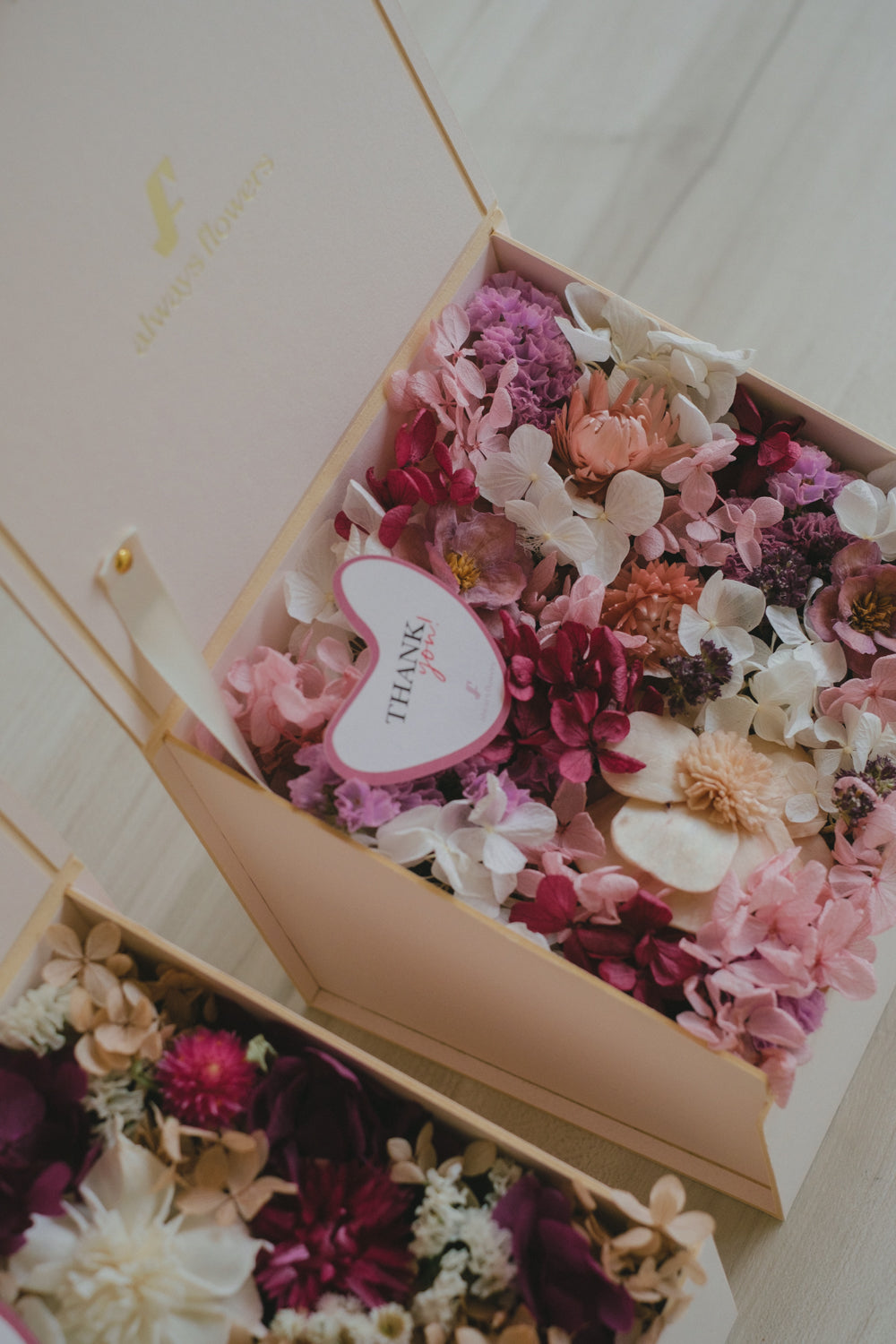 ◆数量限定◆Surprise Flower Box ／サプライズフラワーボックス　スウィートハート／ドライ・プリザーブドフラワー