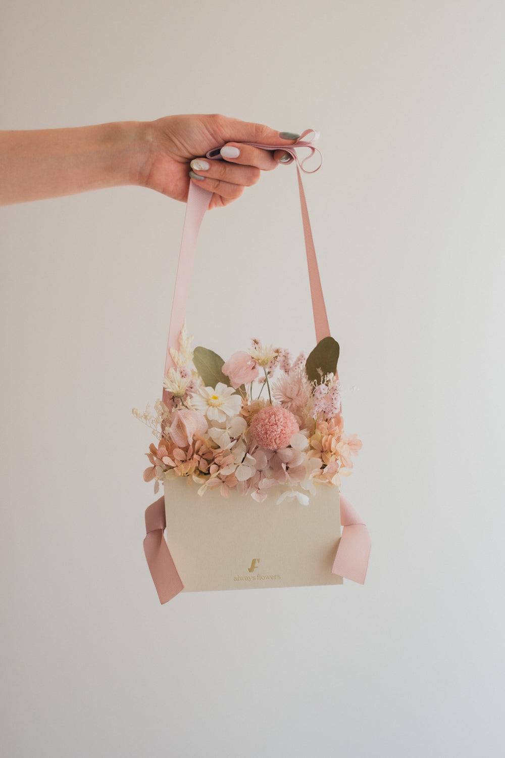 ◆NEW◆Flower BAG No.1／フラワーバッグアレンジ　つむぎ／ドライ&amp;プリザーブドフラワー