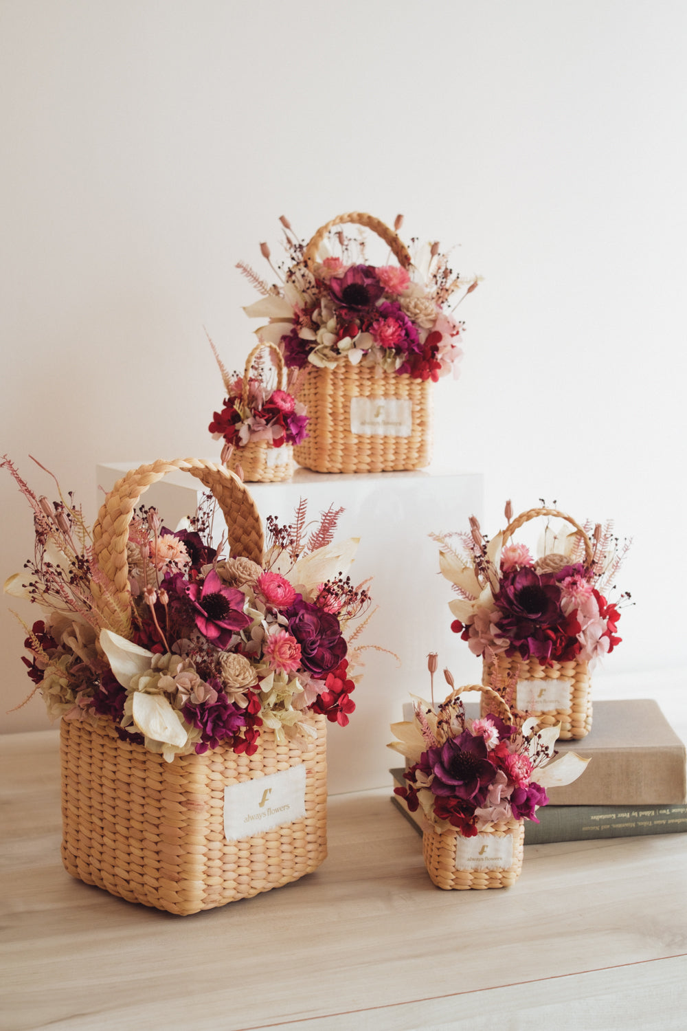 季節限定◆Flower BAG No.3 /スクエアカゴバッグ ノーブルフリュイ/ドライ・プリザーブドフラワー