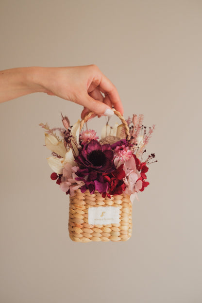 季節限定◆Flower BAG No.3 ／スクエアカゴバッグ　ノーブルフリュイ／ドライ・プリザーブドフラワー