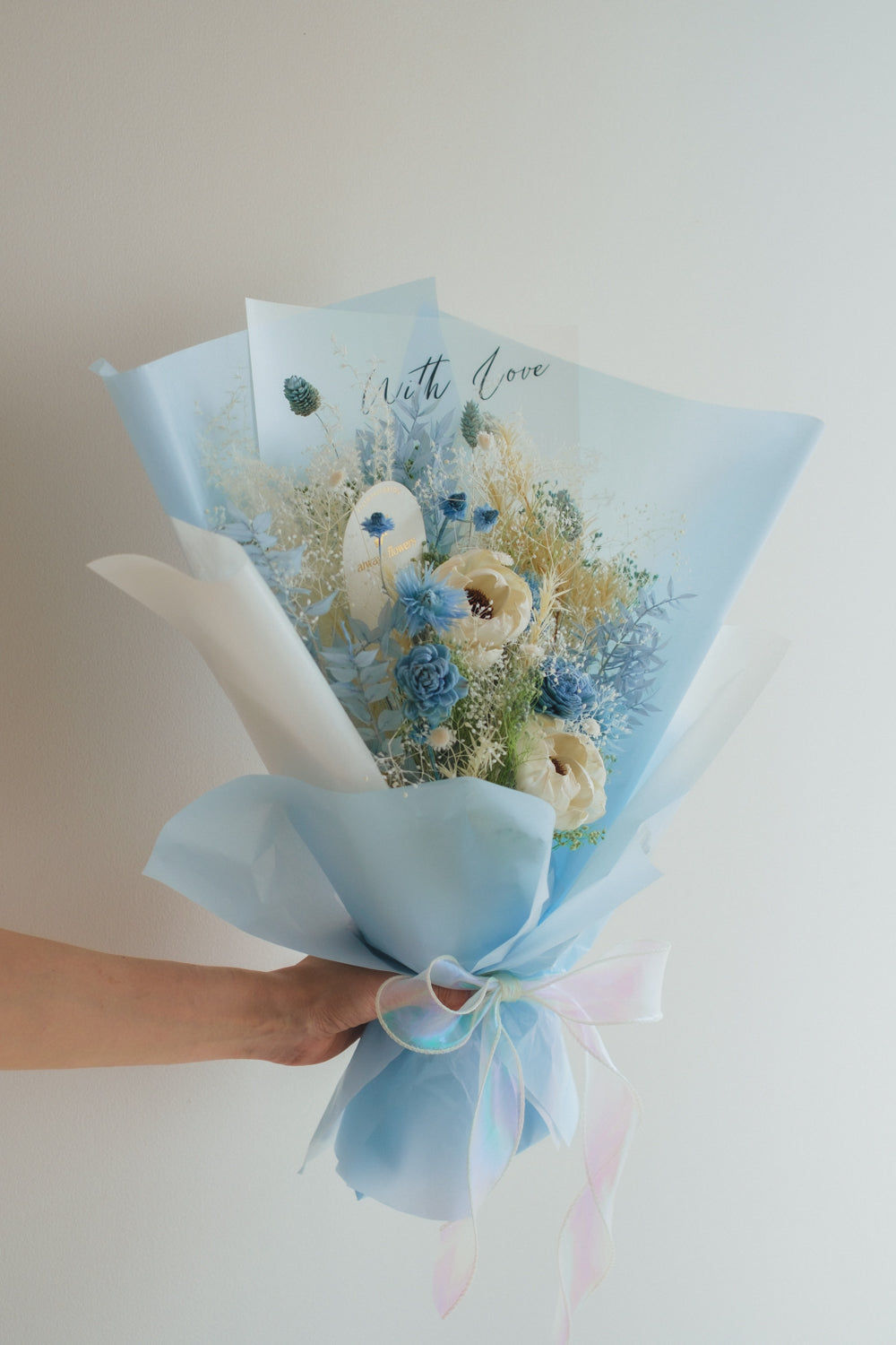NEW◆Message Bouquet／メッセージブーケ　ブルードロップ／ドライ・プリザーブドフラワー