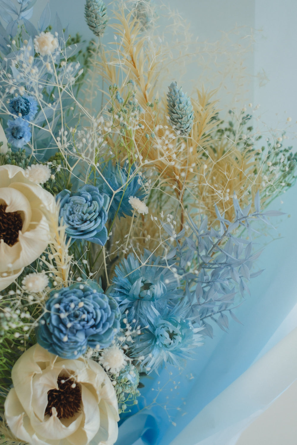 NEW◆Message Bouquet／メッセージブーケ　ブルードロップ／ドライ・プリザーブドフラワー