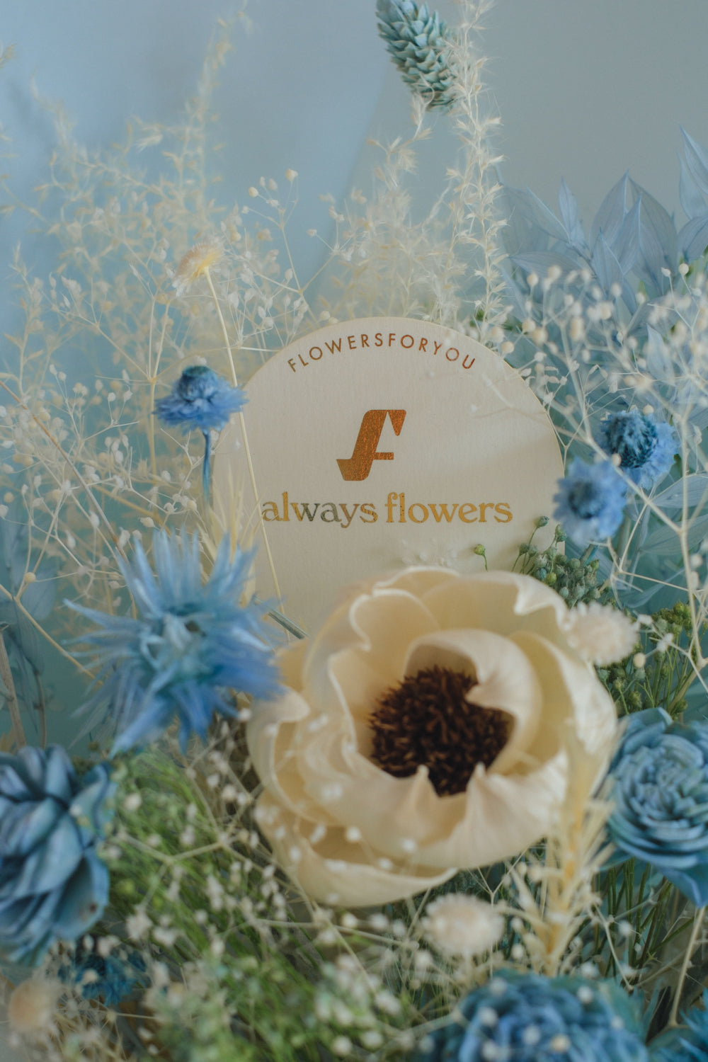 NEW◆Message Bouquet／メッセージブーケ　ブルードロップ／ドライ・プリザーブドフラワー