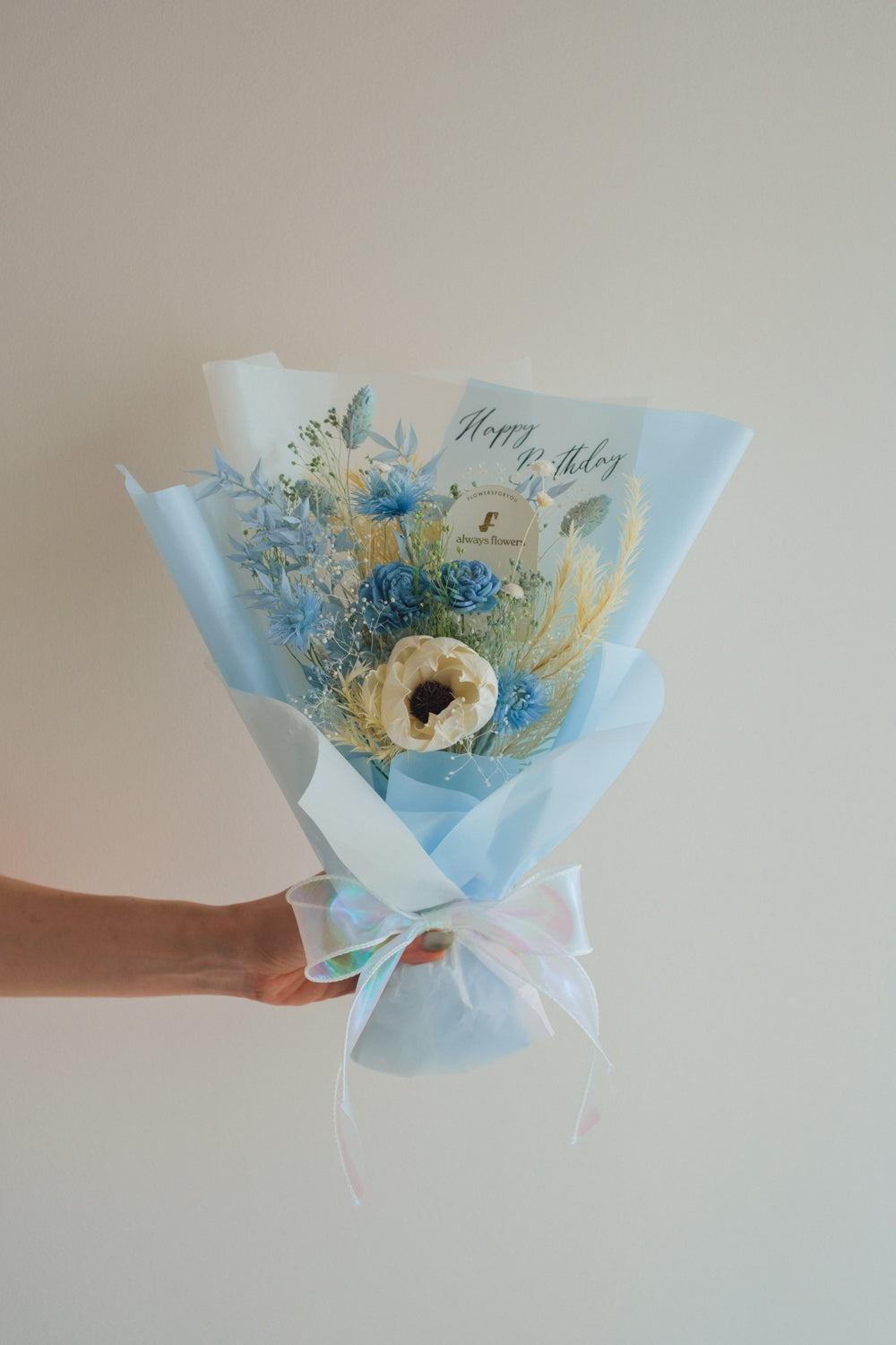 NEW◆Message Bouquet／メッセージブーケ　ブルードロップ／ドライ・プリザーブドフラワー