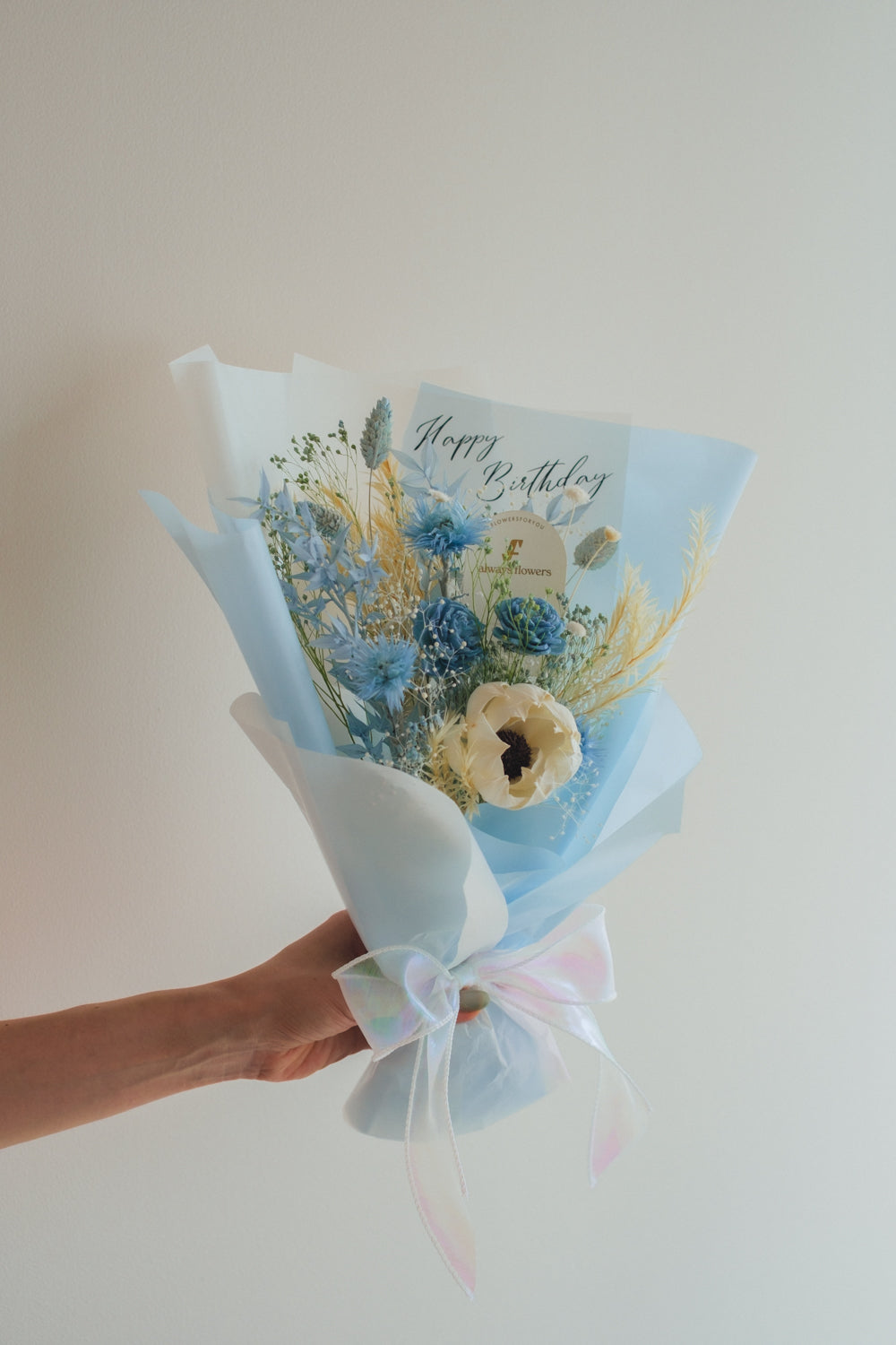 NEW◆Message Bouquet／メッセージブーケ　ブルードロップ／ドライ・プリザーブドフラワー
