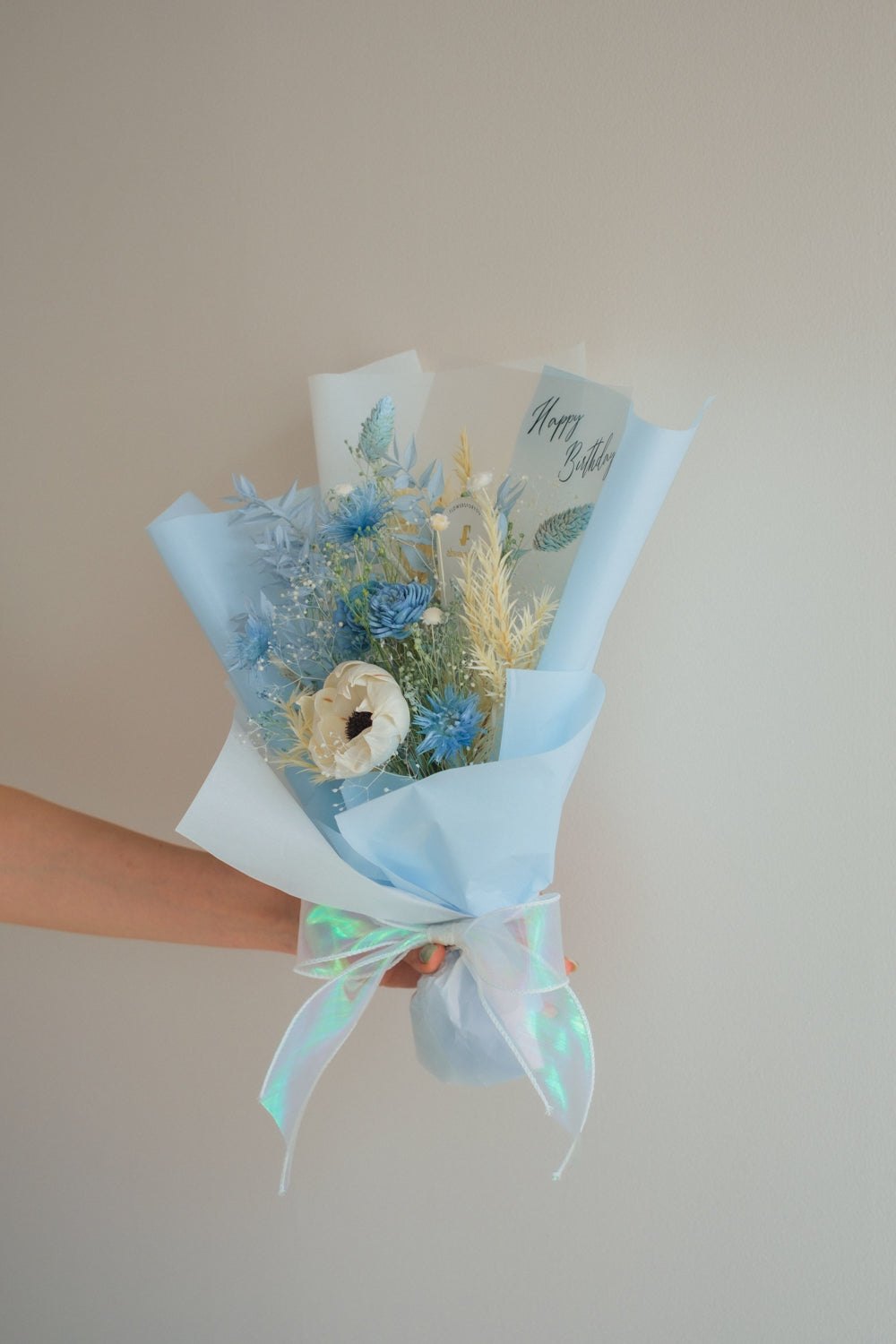NEW◆Message Bouquet／メッセージブーケ　ブルードロップ／ドライ・プリザーブドフラワー