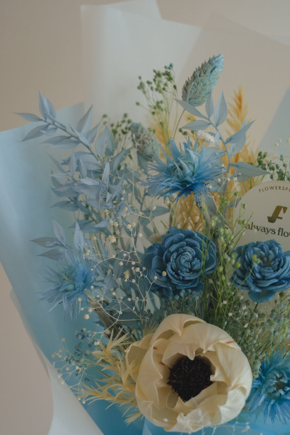 NEW◆Message Bouquet／メッセージブーケ　ブルードロップ／ドライ・プリザーブドフラワー