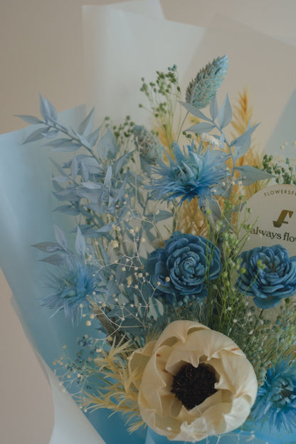 NEW◆Message Bouquet／メッセージブーケ　ブルードロップ／ドライ・プリザーブドフラワー