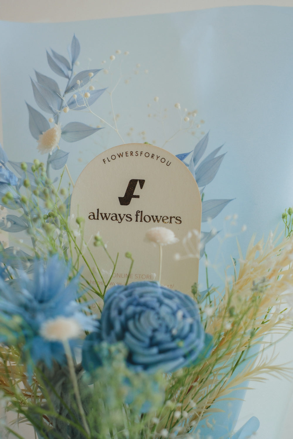 NEW◆Message Bouquet／メッセージブーケ　ブルードロップ／ドライ・プリザーブドフラワー