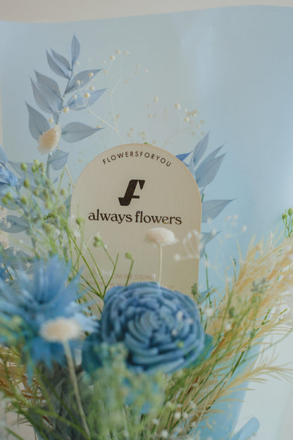 NEW◆Message Bouquet／メッセージブーケ　ブルードロップ／ドライ・プリザーブドフラワー