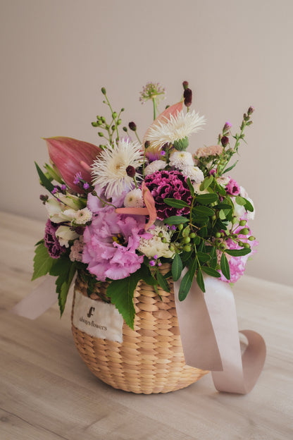 ◆8/27-10/31お届け限定◆Flower BAG No.2／フラワーバッグアレンジ　ボタニカルチル／生花
