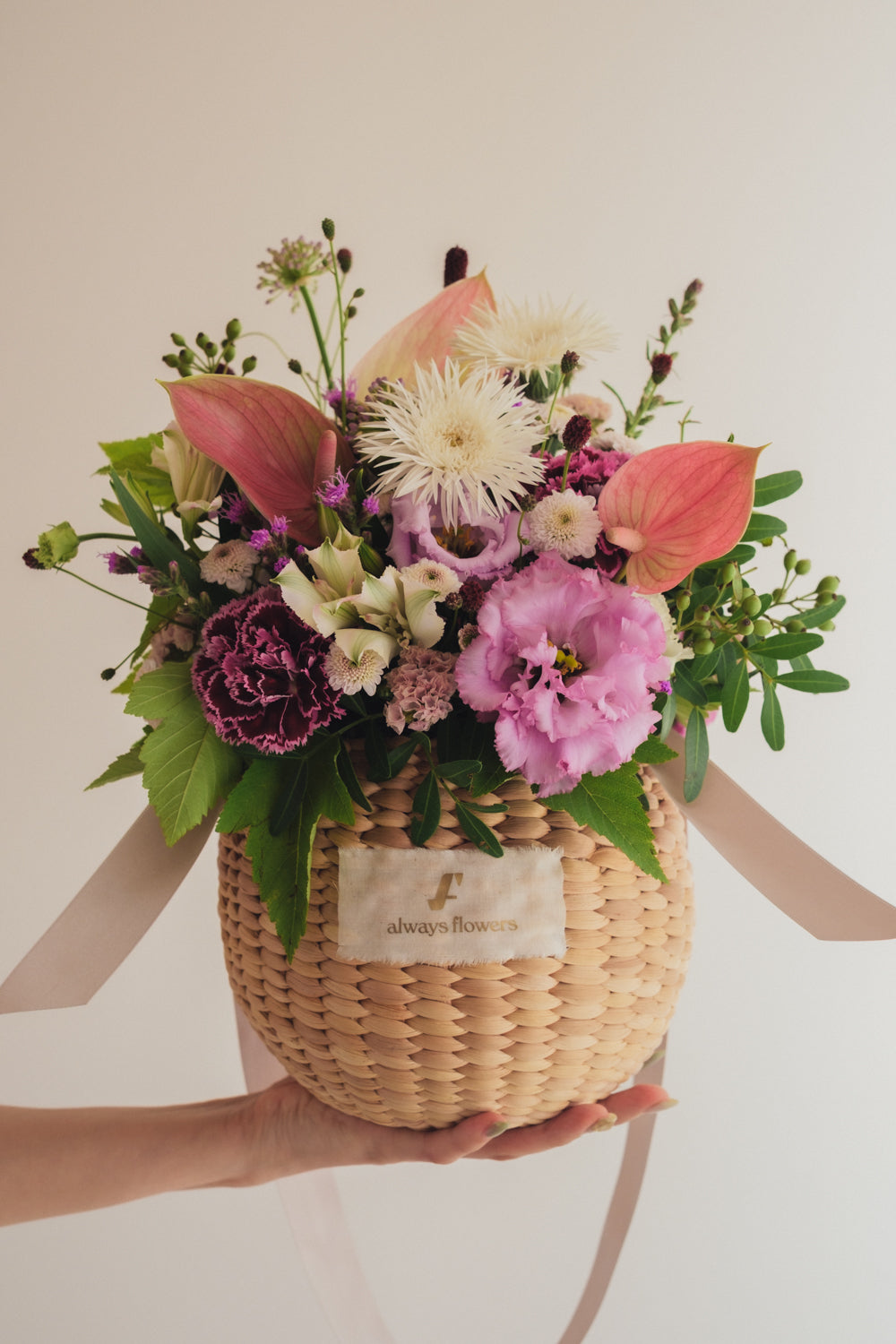 ◆8/27-10/31お届け限定◆Flower BAG No.2／フラワーバッグアレンジ　ボタニカルチル／生花