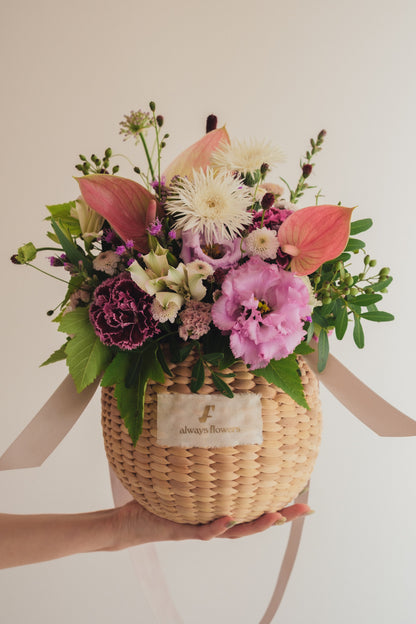◆8/27-10/31お届け限定◆Flower BAG No.2／フラワーバッグアレンジ　ボタニカルチル／生花
