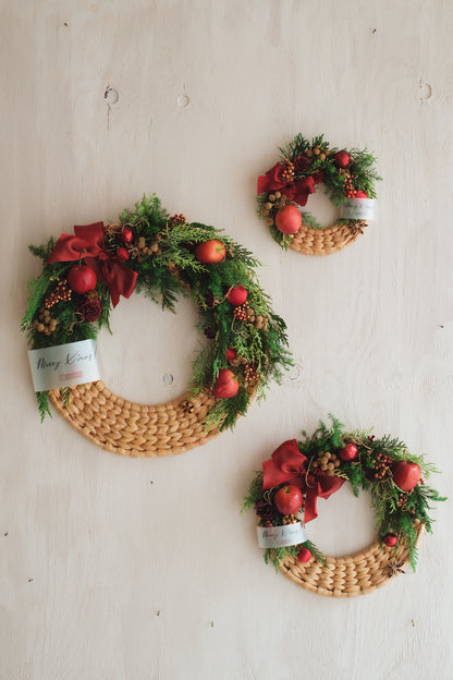 ◆11/26からお届け可能・クリスマス限定◆Disc Wreath／ディスクリース　ポムノエル／生花