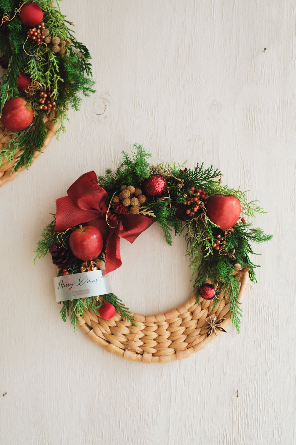 ◆11/26からお届け可能・クリスマス限定◆Disc Wreath／ディスクリース　ポムノエル／生花