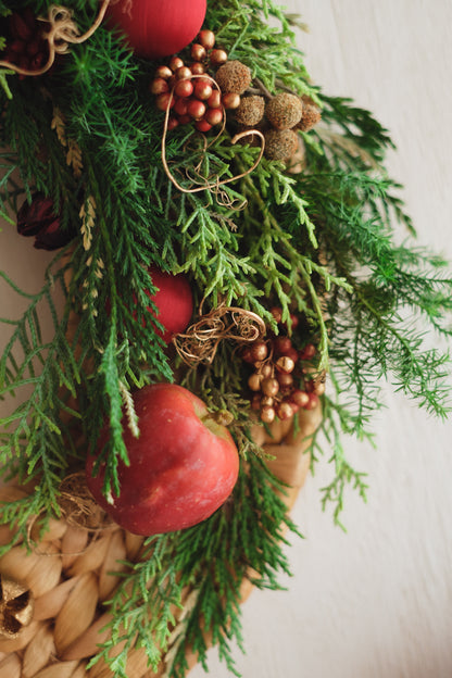 ◆11/26からお届け可能・クリスマス限定◆Disc Wreath／ディスクリース　ポムノエル／生花