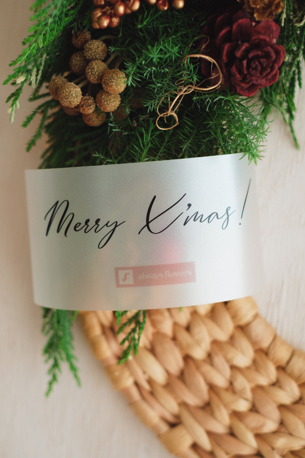 ◆11/26からお届け可能・クリスマス限定◆Disc Wreath／ディスクリース　ポムノエル／生花