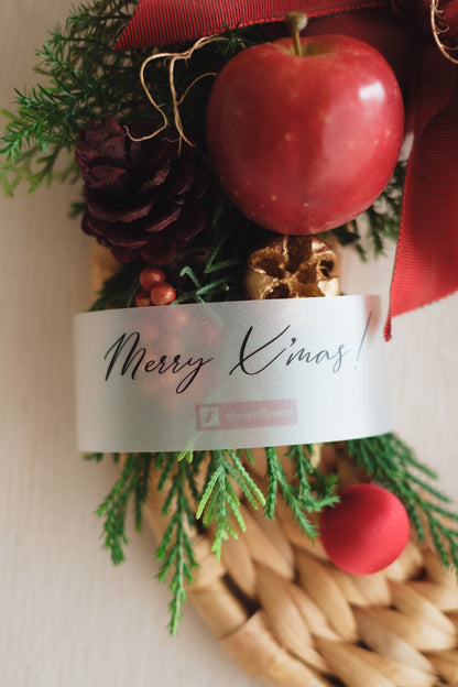 ◆11/26からお届け可能・クリスマス限定◆Disc Wreath／ディスクリース　ポムノエル／生花