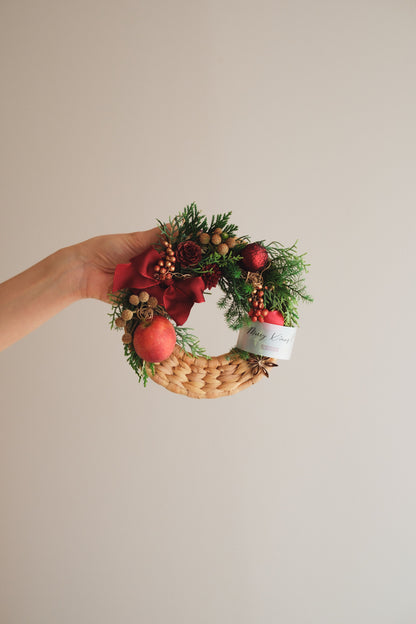 ◆11/26からお届け可能・クリスマス限定◆Disc Wreath／ディスクリース　ポムノエル／生花