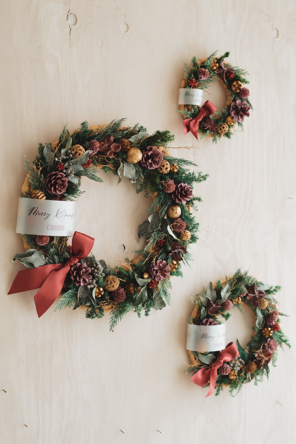 ◆11/12からお届け可能・クリスマス限定◆Disc Wreath／ディスクリース　フォレストノエル／ドライフラワー＆プリザーブドフラワー