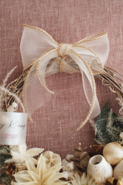 ◆11/12からお届け可能・季節限定◆ROUND Wreath／ラウンドリース　ブランノエル／ドライフラワー＆プリザーブドフラワー