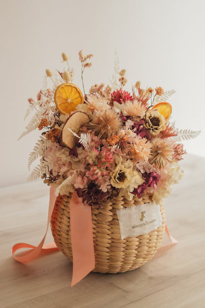 ◆季節限定◆Flower BAG No.2／カゴバッグアレンジ　オータムグロー／ドライ&amp;プリザーブドフラワー