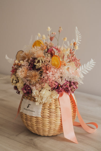 ◆季節限定◆Flower BAG No.2／カゴバッグアレンジ　オータムグロー／ドライ&amp;プリザーブドフラワー