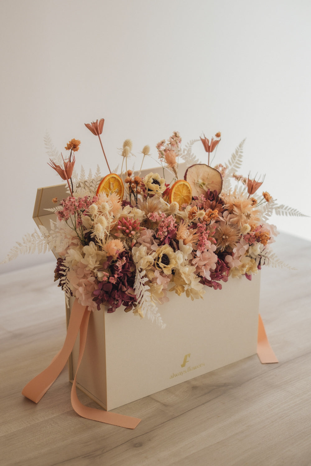 ◆季節限定◆Flower BAG No.1／フラワーバッグアレンジ　オータムライト／ドライ&amp;プリザーブドフラワー