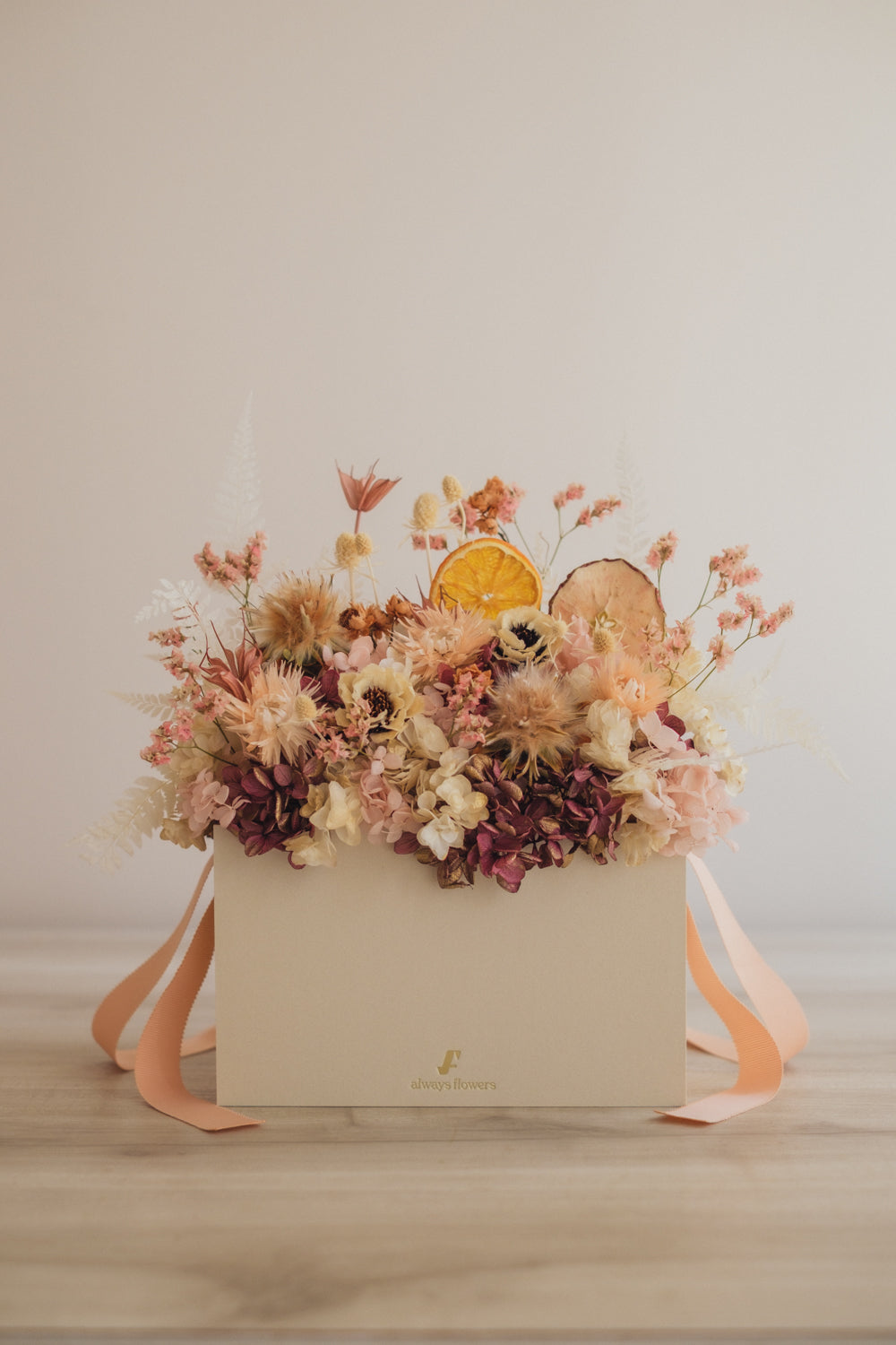 ◆季節限定◆Flower BAG No.1／フラワーバッグアレンジ　オータムライト／ドライ&amp;プリザーブドフラワー
