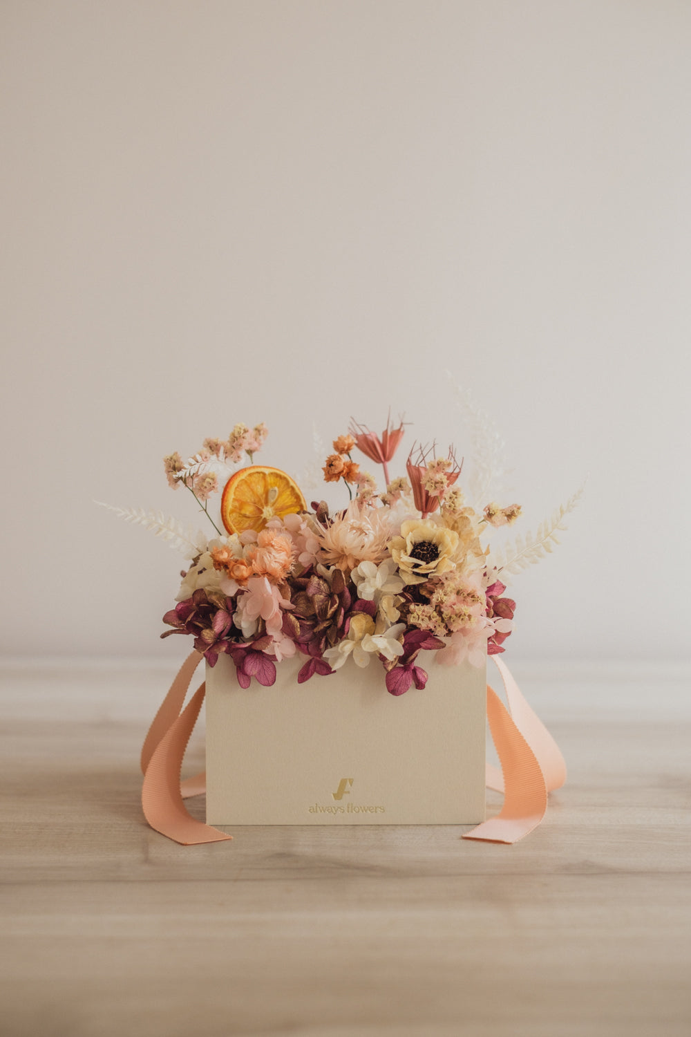 ◆季節限定◆Flower BAG No.1／フラワーバッグアレンジ　オータムライト／ドライ&amp;プリザーブドフラワー