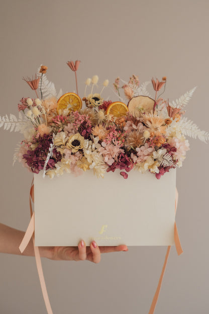 ◆季節限定◆Flower BAG No.1／フラワーバッグアレンジ　オータムライト／ドライ&amp;プリザーブドフラワー