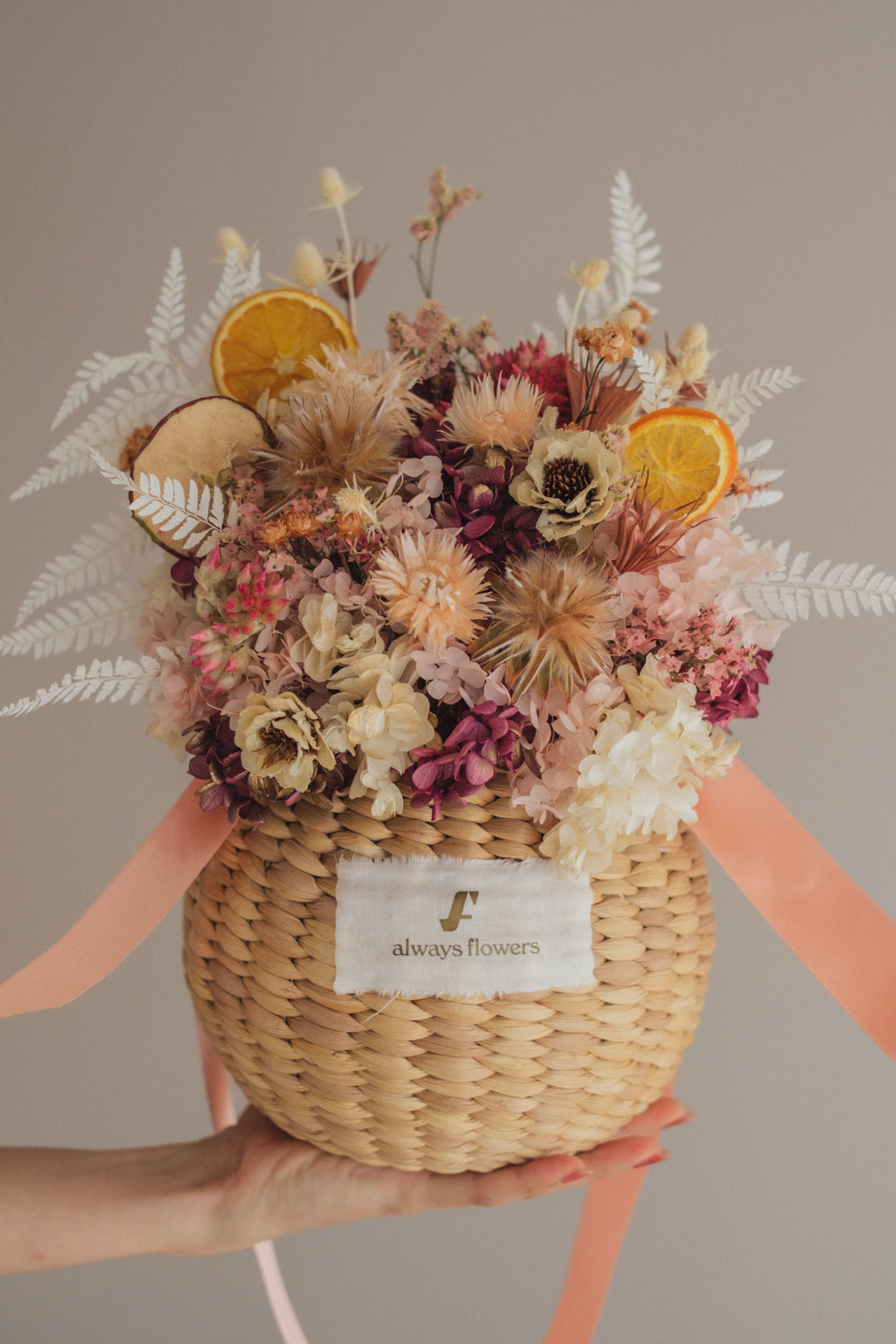 ◆季節限定◆Flower BAG No.2／カゴバッグアレンジ　オータムグロー／ドライ&amp;プリザーブドフラワー