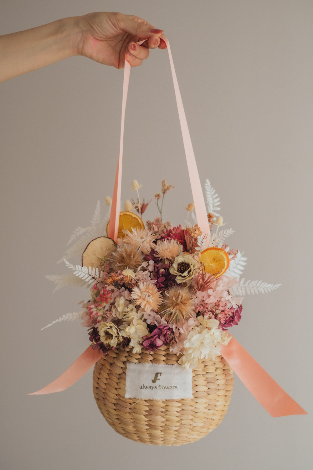 ◆季節限定◆Flower BAG No.2／カゴバッグアレンジ　オータムグロー／ドライ&amp;プリザーブドフラワー
