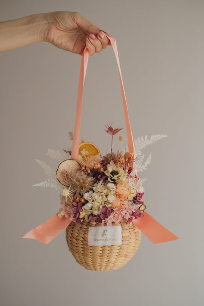 ◆季節限定◆Flower BAG No.2／カゴバッグアレンジ　オータムグロー／ドライ&amp;プリザーブドフラワー