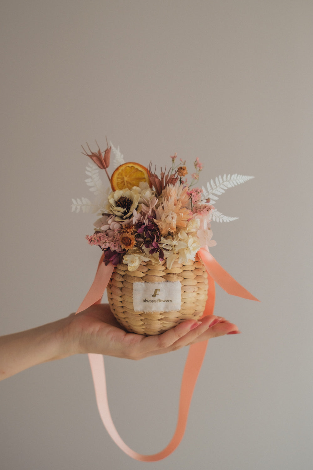 ◆季節限定◆Flower BAG No.2／カゴバッグアレンジ　オータムグロー／ドライ&amp;プリザーブドフラワー