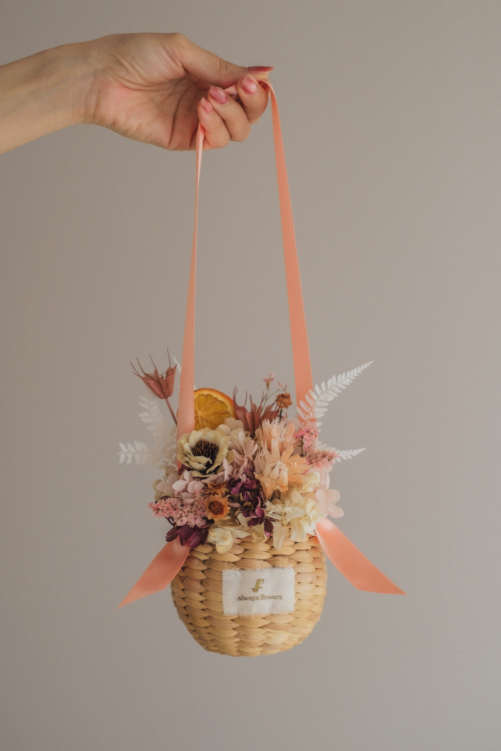 ◆季節限定◆Flower BAG No.2／カゴバッグアレンジ　オータムグロー／ドライ&amp;プリザーブドフラワー
