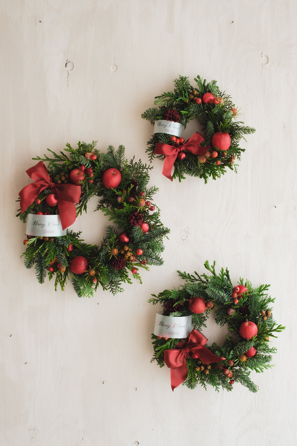 ◆11/26からお届け可能・クリスマス限定◆Round Wreath／ラウンドモミのリース　ウォームホリデー／生花