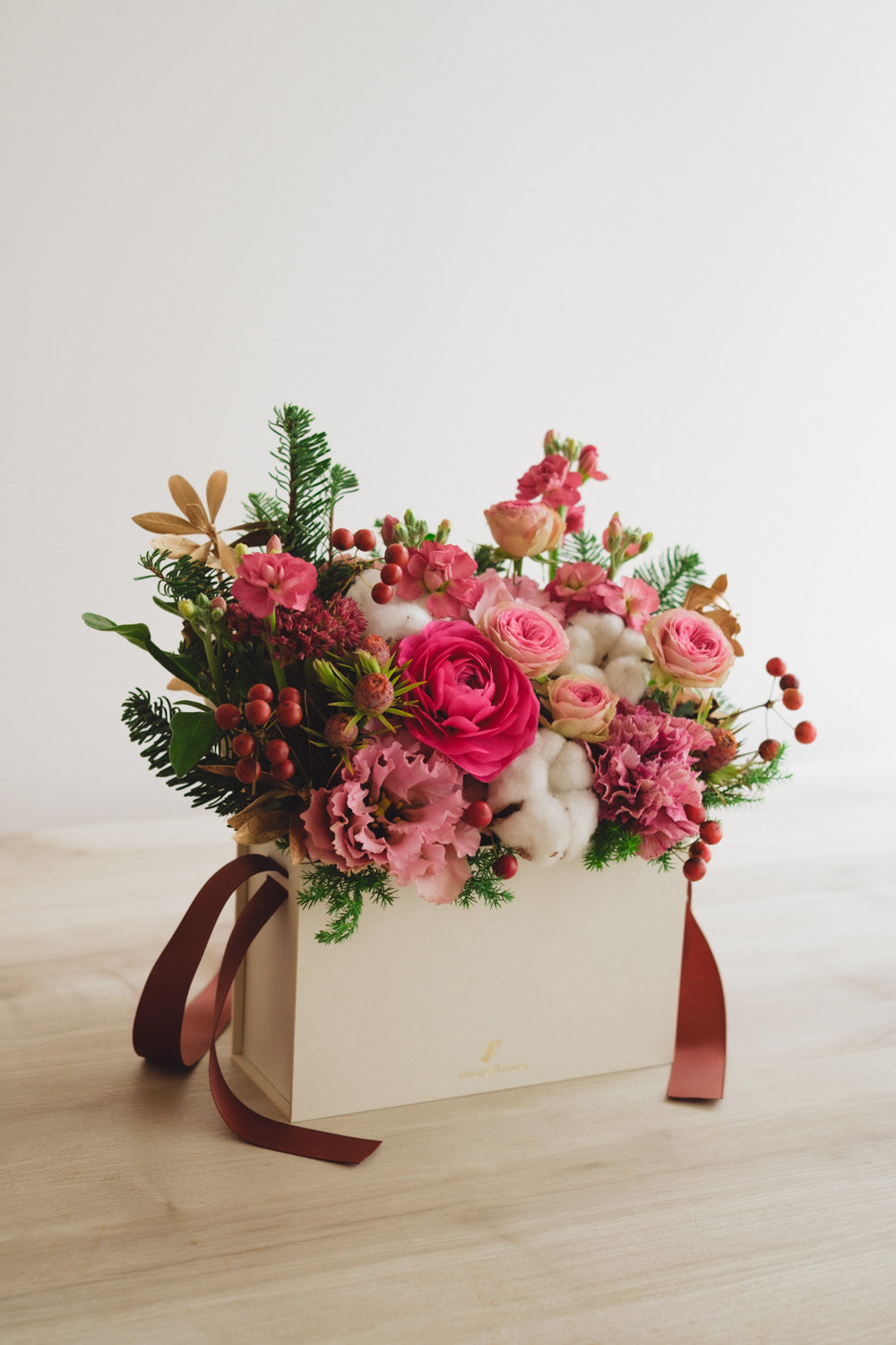 ◆11/29-12/26お届け限定◆Flower BAG No.1／フラワーバッグアレンジ　ローズクォーツ／生花