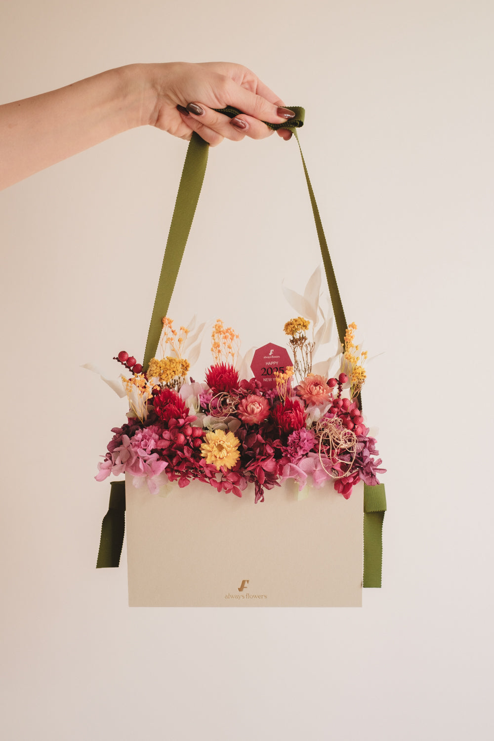 ◆正月限定◆Flower BAG No.1／フラワーバッグアレンジ　イロハ／ドライ&amp;プリザーブドフラワー