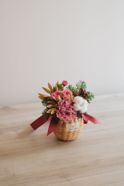 ◆11/29-12/26お届け限定◆Flower BAG No.2／フラワーバッグアレンジ　ピンクスピネル／生花