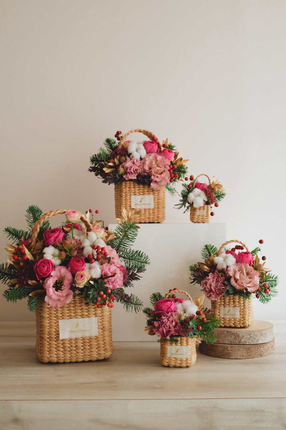 ◆11/29-12/26お届け限定◆Flower BAG No.3／フラワーバッグアレンジ　ピンクジルコン／生花