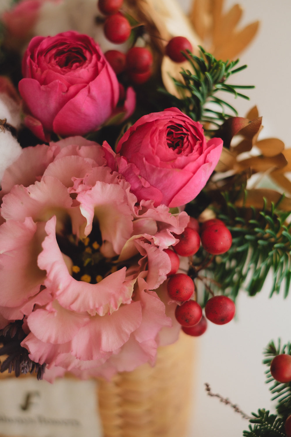 ◆11/29-12/26お届け限定◆Flower BAG No.3／フラワーバッグアレンジ　ピンクジルコン／生花