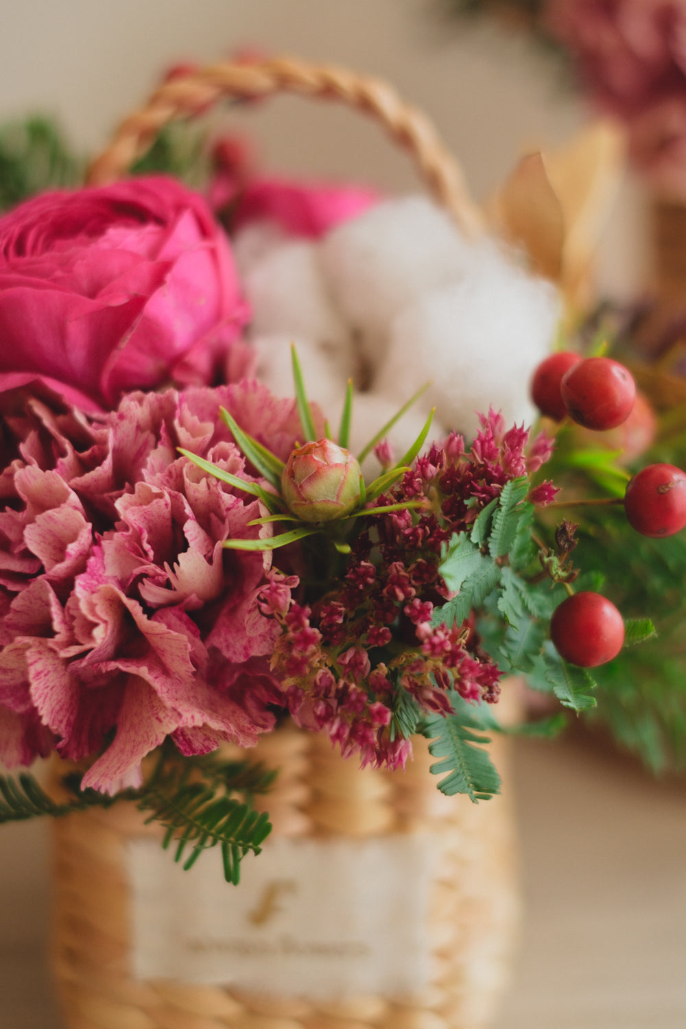 ◆11/29-12/26お届け限定◆Flower BAG No.3／フラワーバッグアレンジ　ピンクジルコン／生花