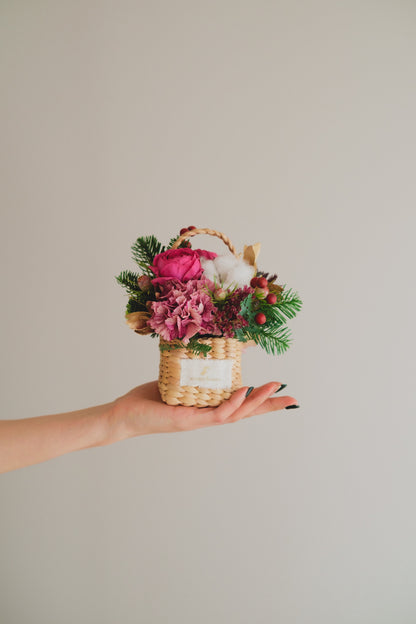 ◆11/29-12/26お届け限定◆Flower BAG No.3／フラワーバッグアレンジ　ピンクジルコン／生花