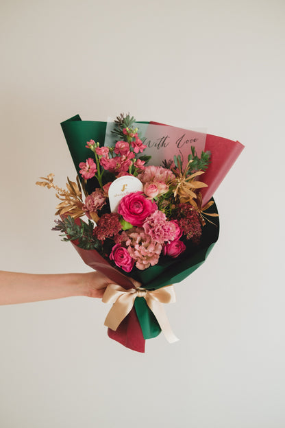 ◆11/29-12/26お届け限定◆Message Bouquet／メッセージブーケ　ペツォッタイト／生花・花束