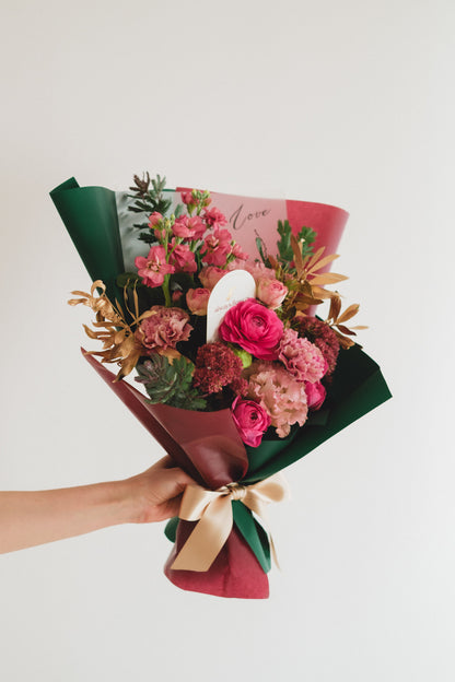 ◆11/29-12/26お届け限定◆Message Bouquet／メッセージブーケ　ペツォッタイト／生花・花束