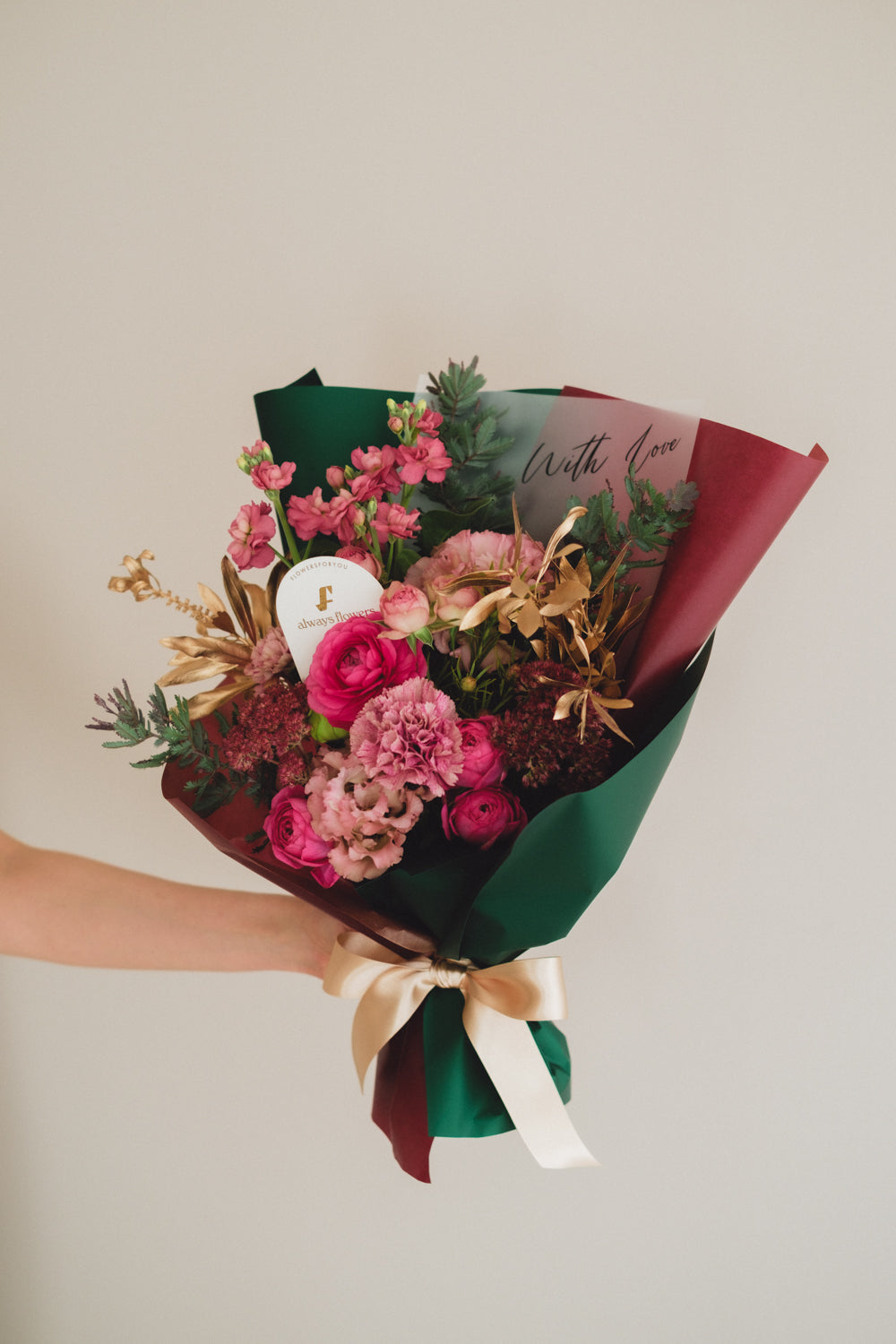 ◆11/29-12/26お届け限定◆Message Bouquet／メッセージブーケ　ペツォッタイト／生花・花束